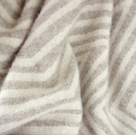 Wool blanket - Feuillage - Limestone