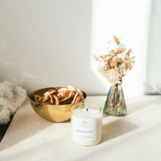 Bougie artisanale à la cire de soja naturelle - Small - Fleur de jasmin