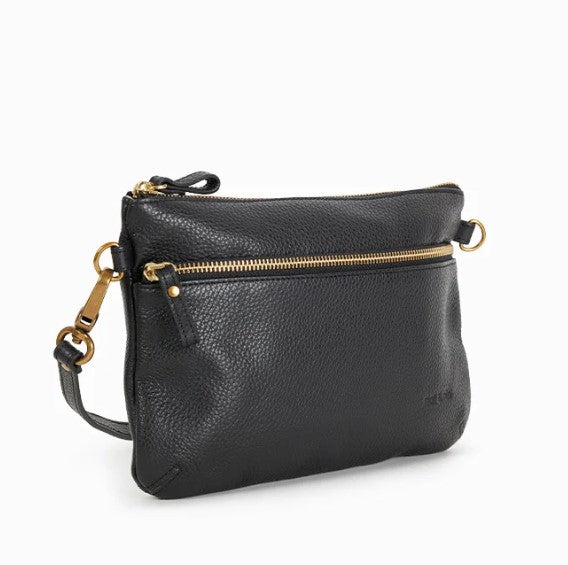 Pochette Vicky zippée - noir grainé