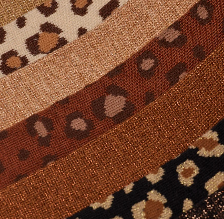 Coffret de 7 chaussettes semainier - Léopard et paillettes
