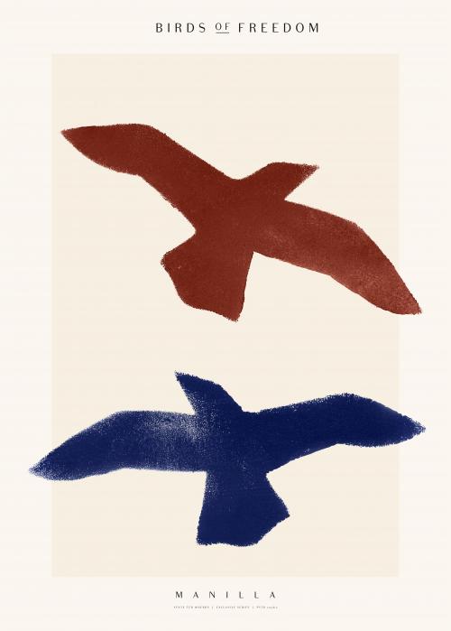 Poster 30 x 40 cm - Yente - Birds of Freedom Manilla