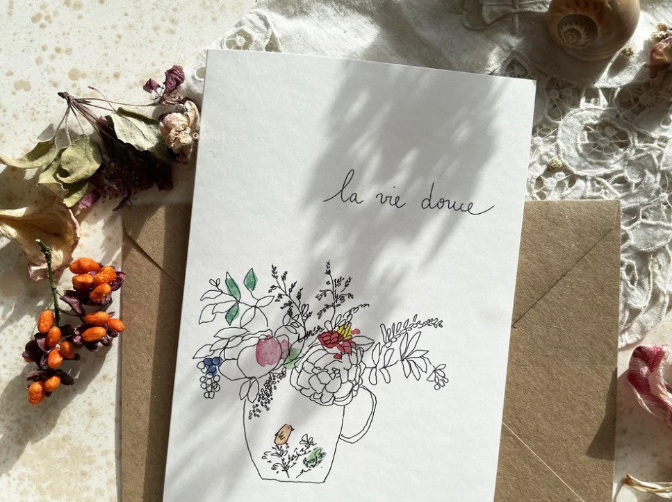 Carte Postale Double - La vie douce
