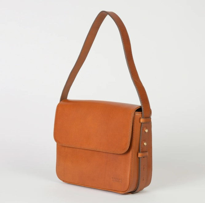 Sac Gina - cuir classique lisse - Cognac