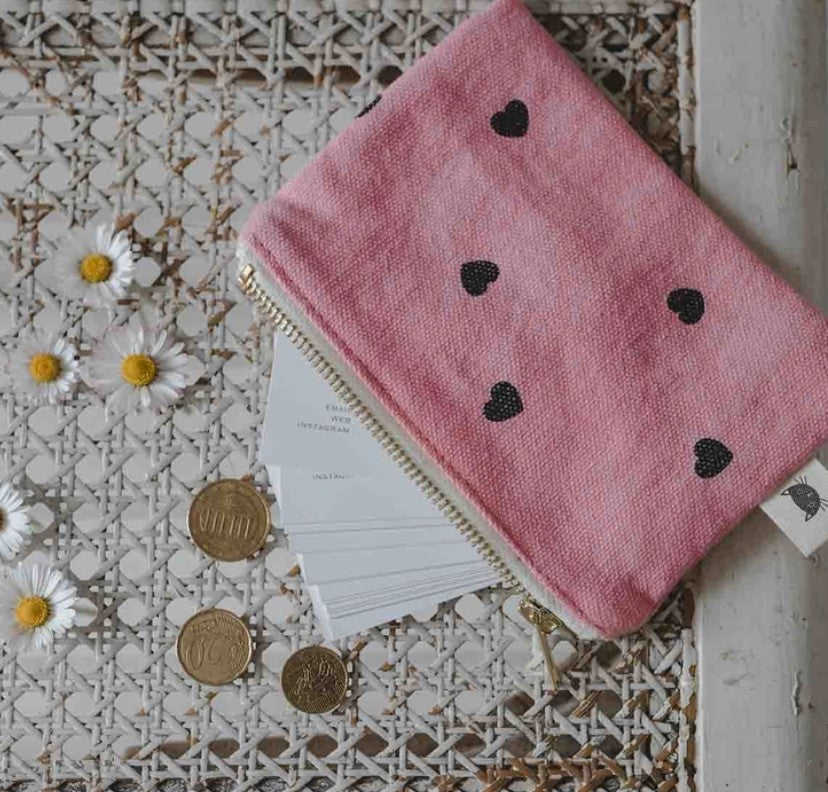 Porte-monnaie Marie imprimé coeur - Strawberry