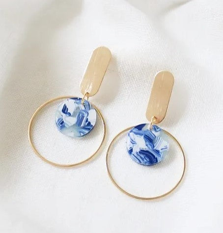 Boucles d'oreilles Milou bleu - D001