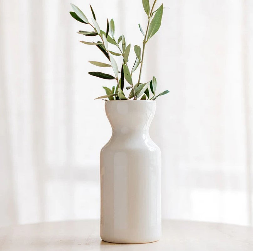 Vase Totem en céramique Mediterranea - Blanc