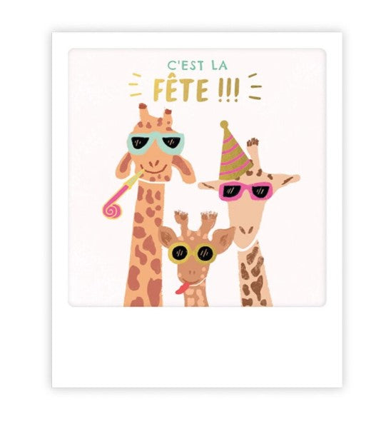 Mini carte postale - giraffe party - MP0792FR