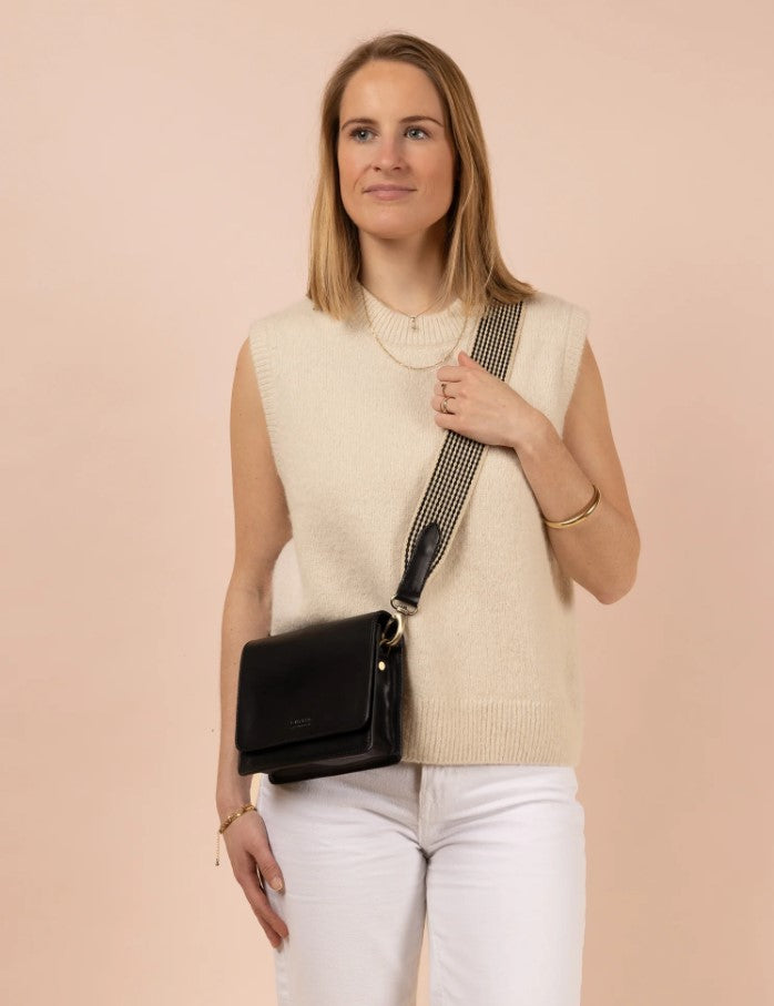 Sac Audrey Mini - Cuir Classique à Carreaux Noir