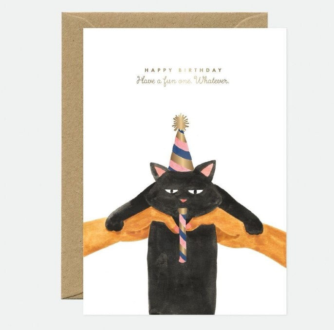 Carte A6 avec enveloppe - Whatever cat bday