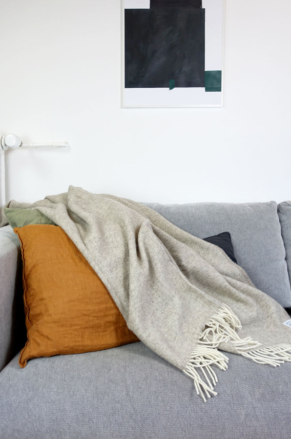 Wool blanket - Mono - Limestone