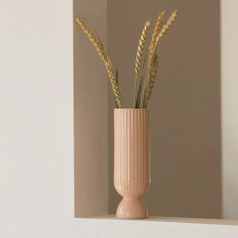 Bougeoir / vase en céramique Lus - medium - Poudré