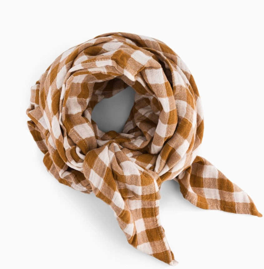 Foulard Bianca - Vichy - Caramel