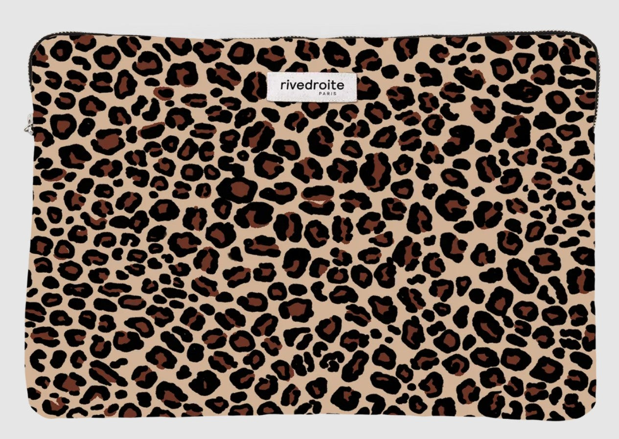 Vivienne - La housse d'ordinateur 15/16" - Léopard Beige