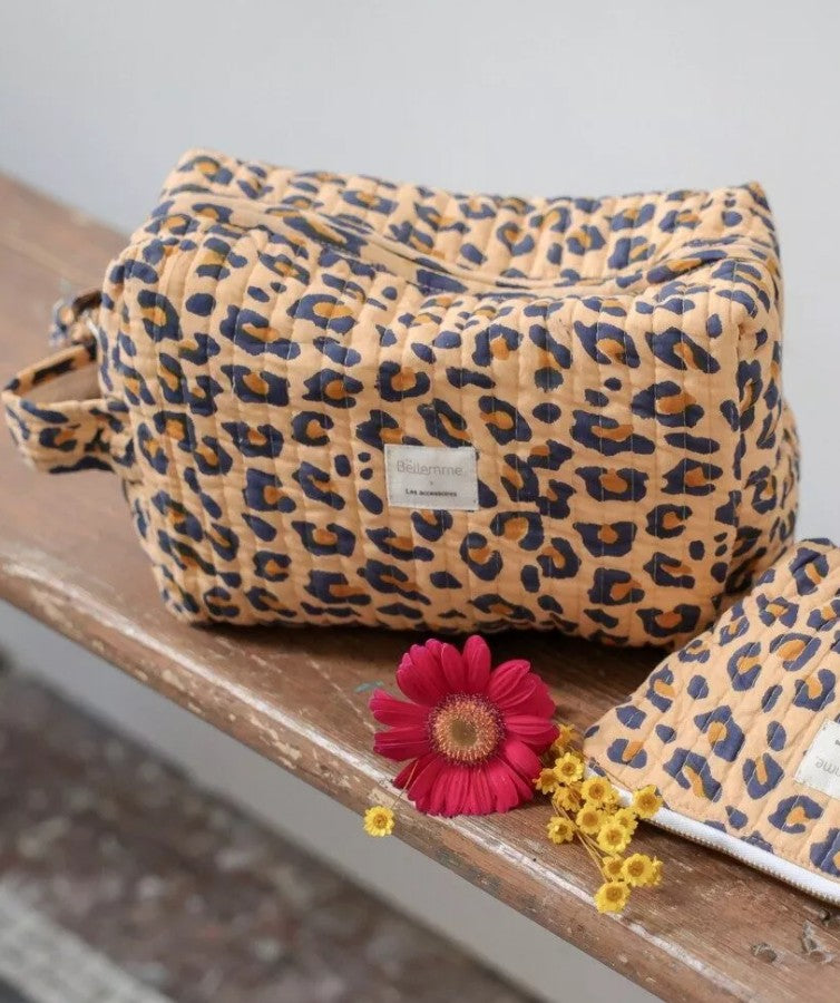 Petite trousse de toilette - Léopard Camel
