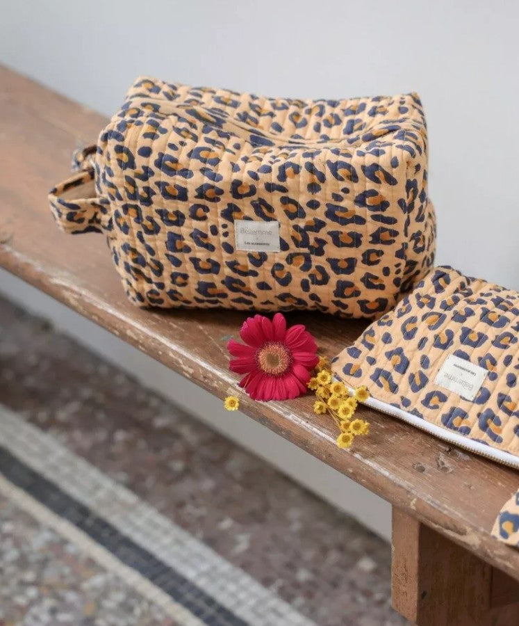 Petite trousse de toilette - Léopard Camel