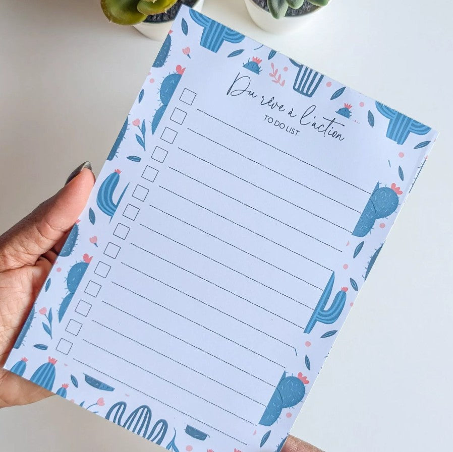 To-Do List - A5 - Cactus et fleurs - Du rêve à l'action