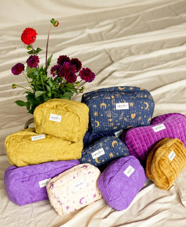 Petite trousse Gaya - Damassé - Golden Lime