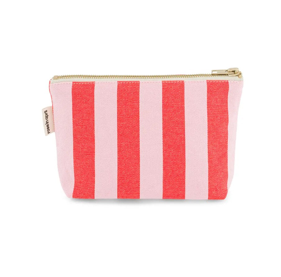 Pochette Sofia - Rayures - Candy pink / tomato