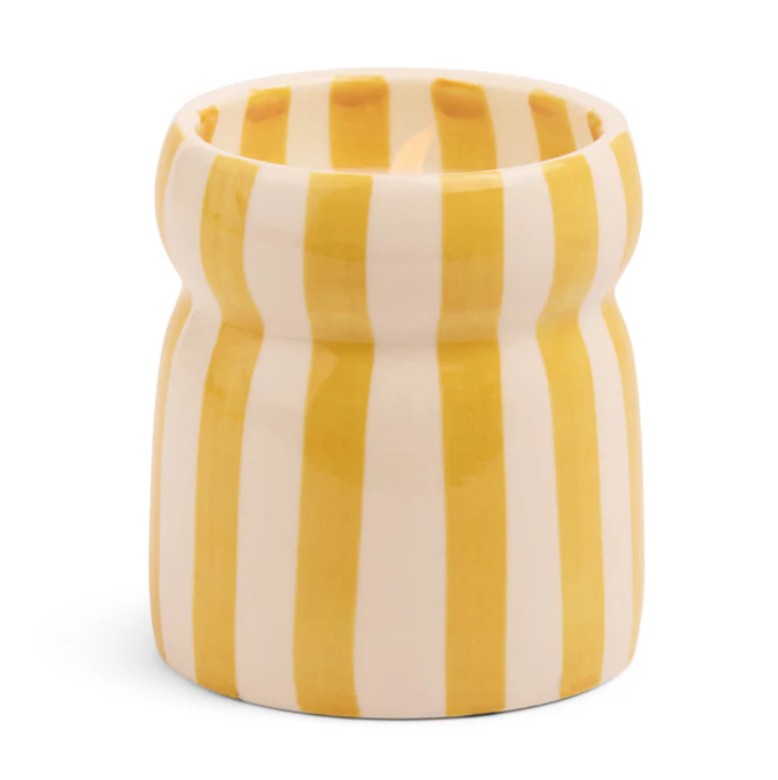 Bougie en céramique - Cabana Ochre Striped - Gold Coast