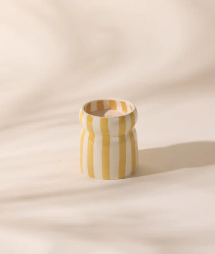Bougie en céramique - Cabana Ochre Striped - Gold Coast