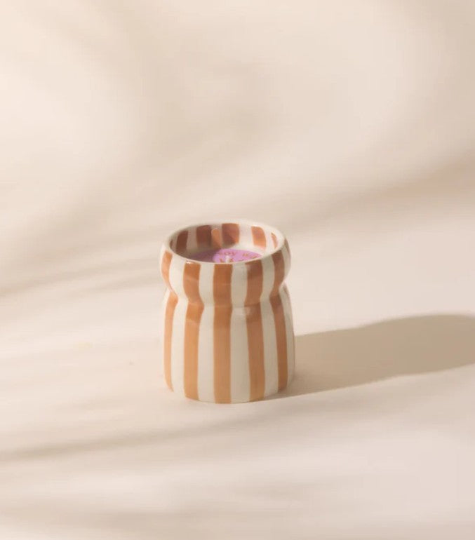 Bougie en céramique - Cabana Rust Striped - Sienna Sunset