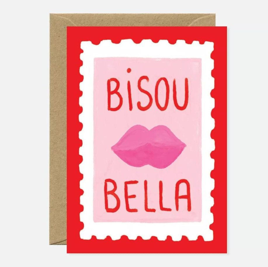 Carte A6 avec enveloppe - Bisou Bella