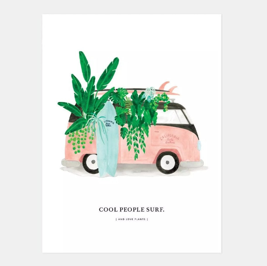 Affiche décorative - Small - Surf and plants - 18x24 cm