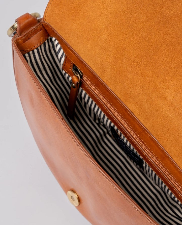 Sac Laura - Cognac Checkered Cassic Leather
