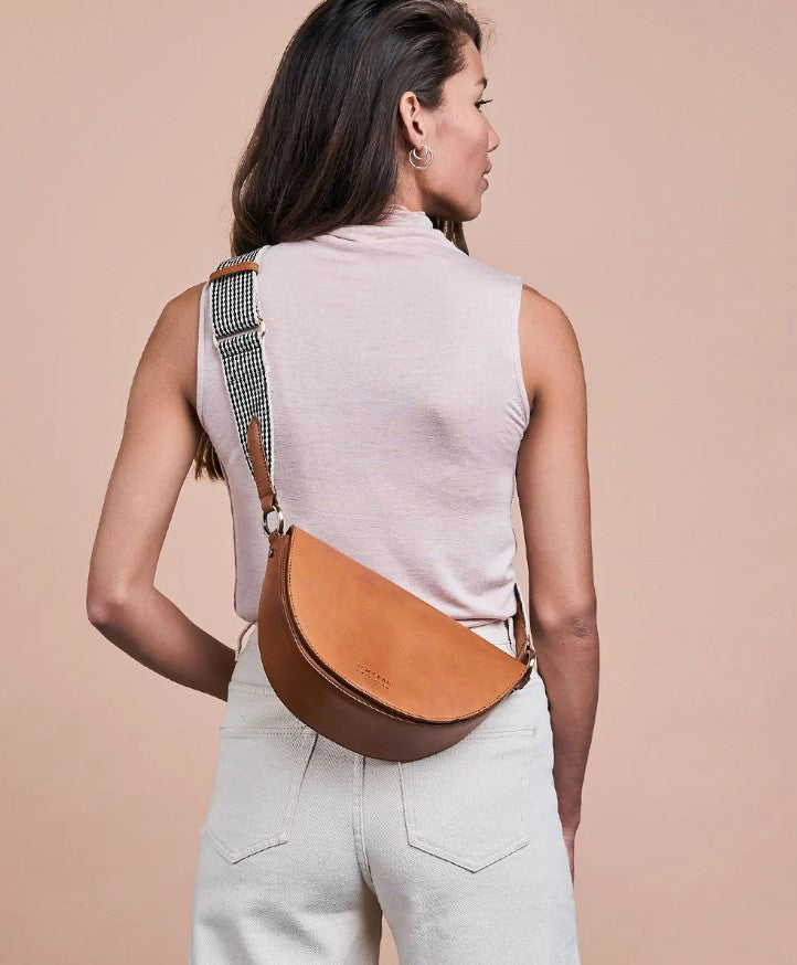 Sac Laura - Cognac Checkered Cassic Leather
