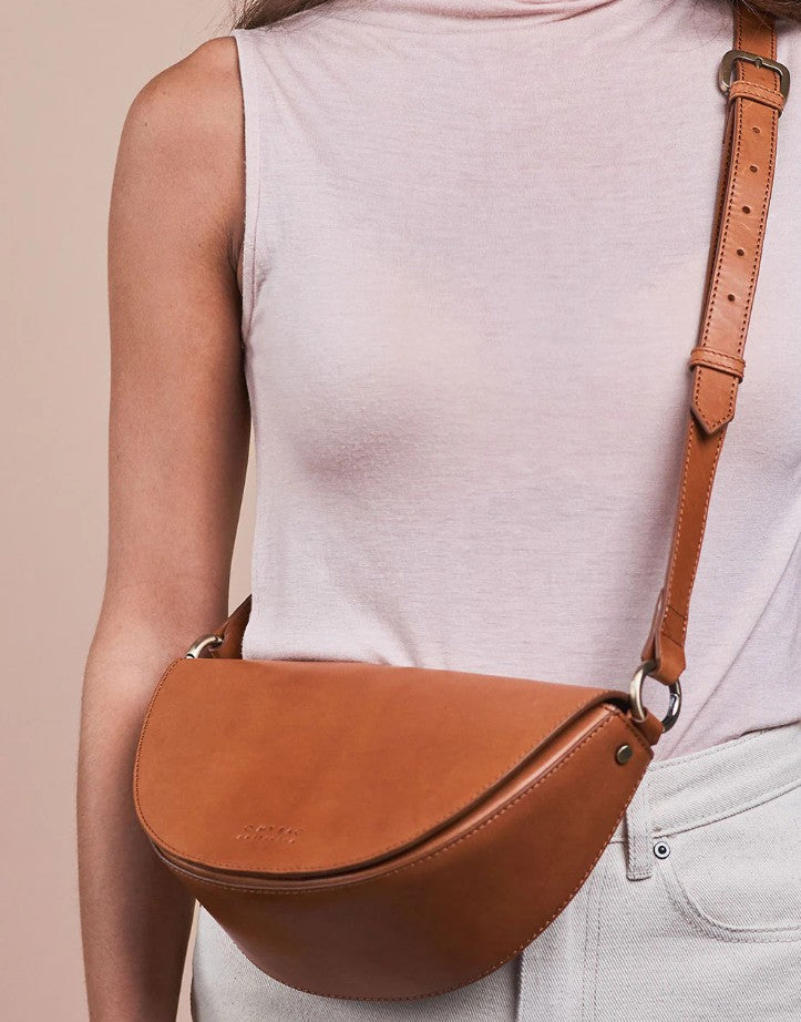 Sac Laura - Cognac Checkered Cassic Leather