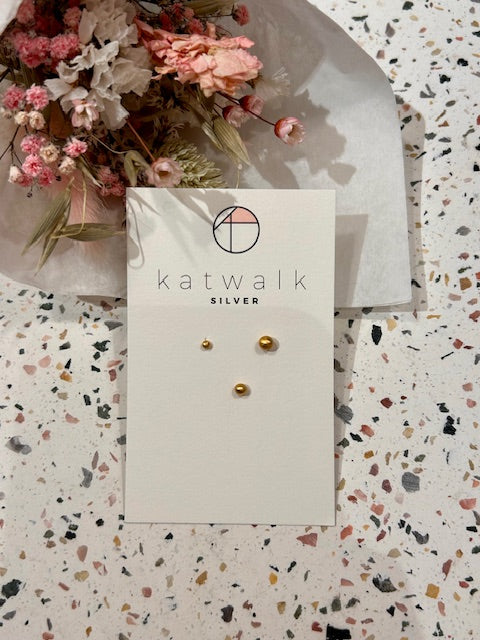 Boucles d'oreilles trio - or - boules