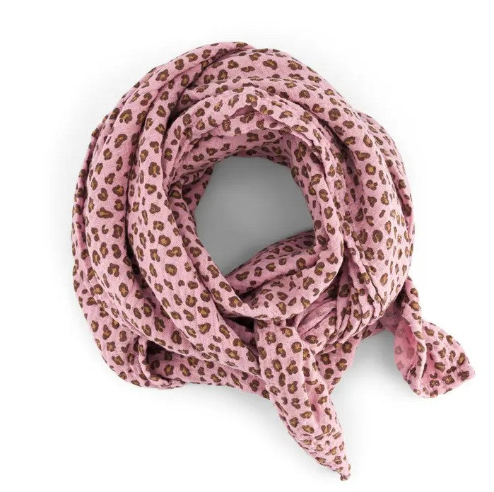 Foulard Bianca - Mini Léopard - Candy Pink