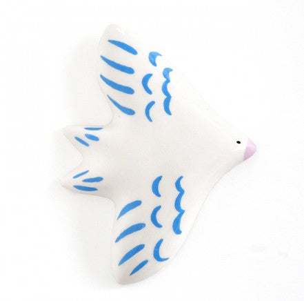 Oiseau mural - Bleu et blanc