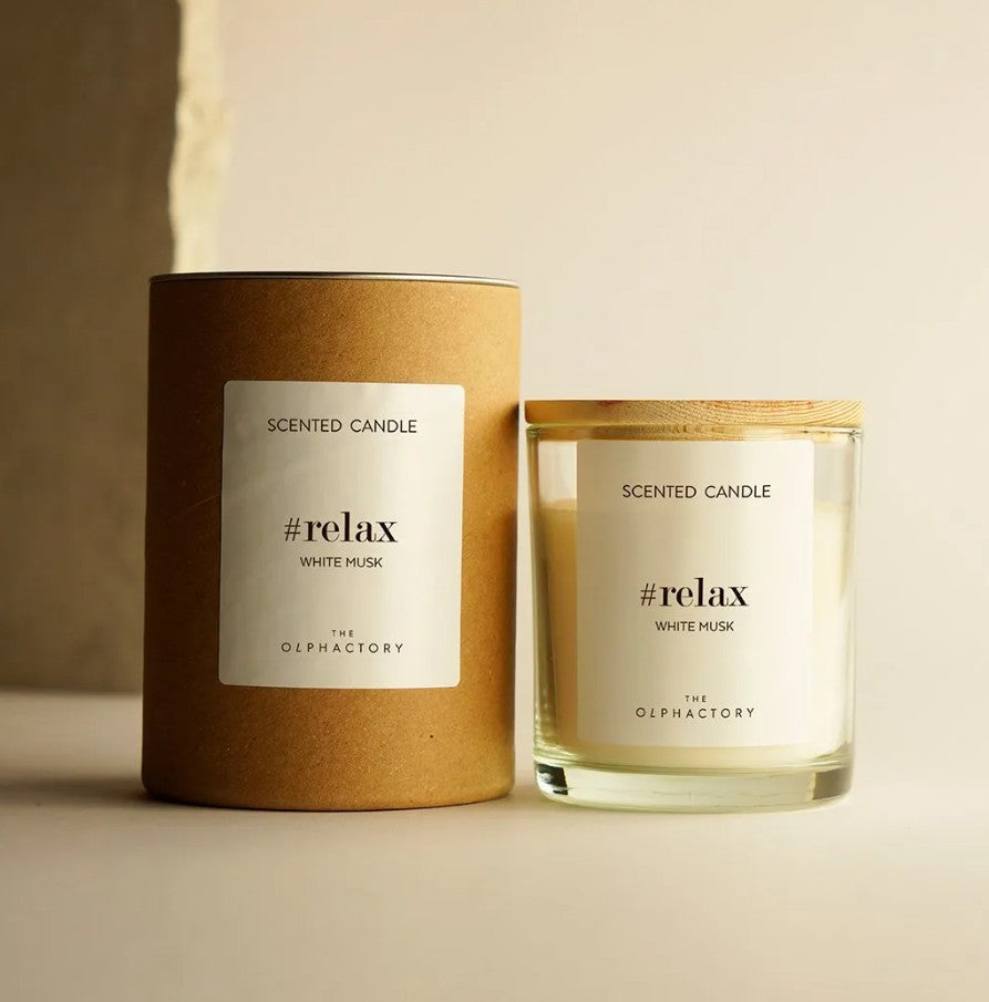 Bougie en verre 200g - Relax - White Musk