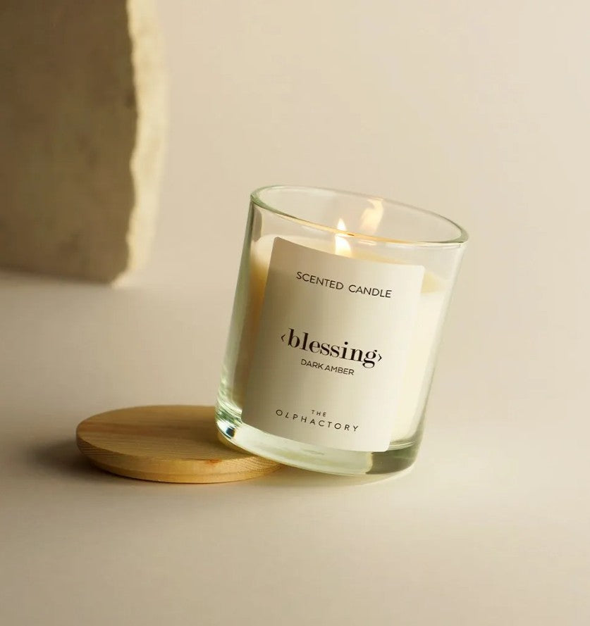 Bougie en verre 200g - Blessing - Dark Amber