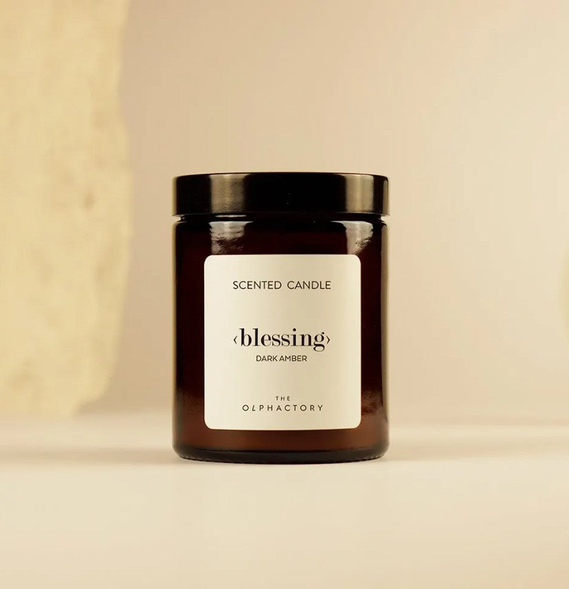 Bougie en verre 135g - Blessing - Dark Amber