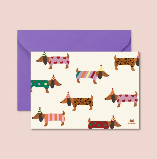 Carte avec enveloppe - Teckel Birthday