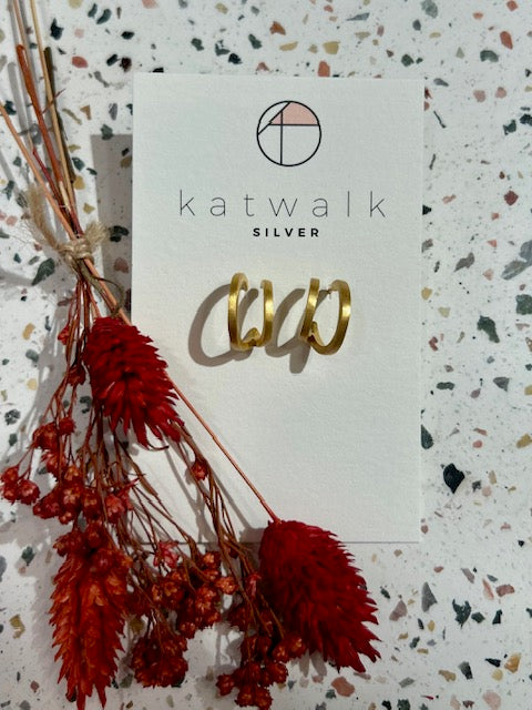 Boucles d'oreilles - messing - double créole - small