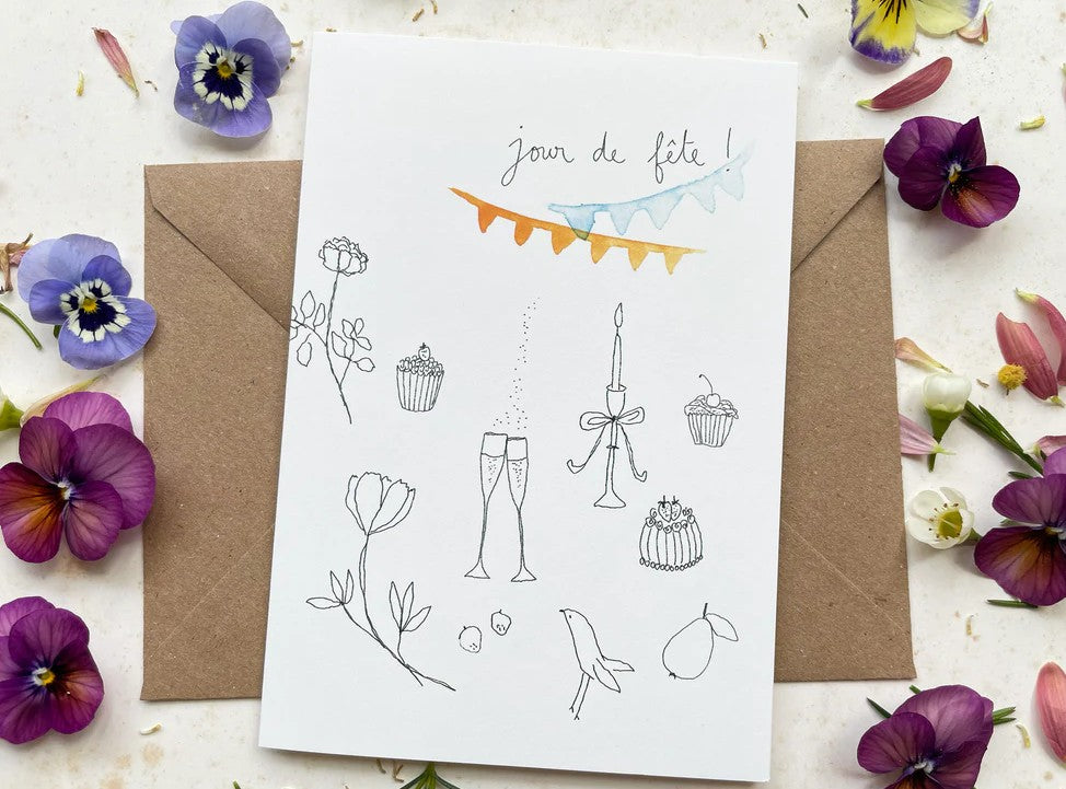 Carte Postale Double - Jour de fête