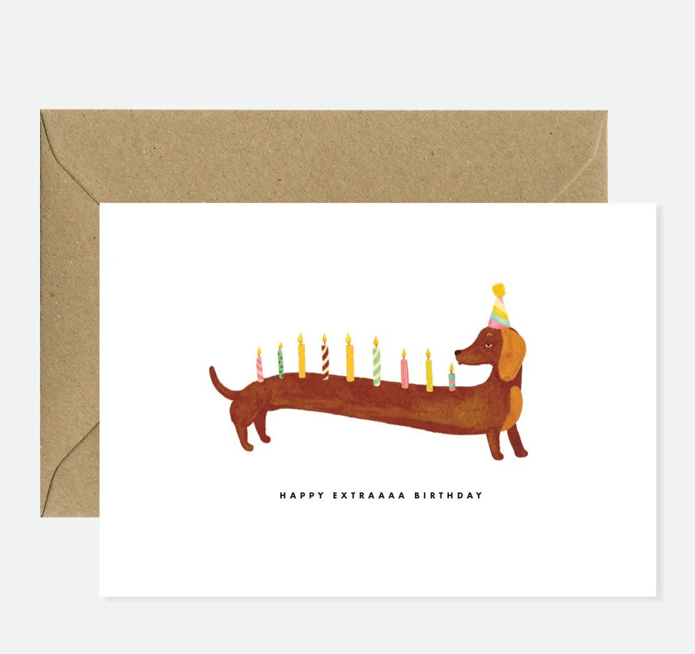 Carte A6 avec enveloppe - Dachshunds Extra Birthday