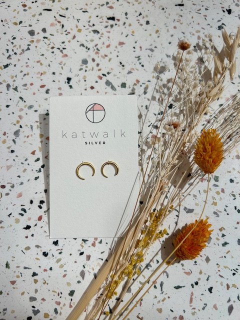 Boucles d'oreilles - or - cercle interrompu