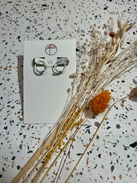 Boucles d'oreilles - argent - créole dédoublée
