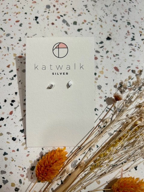Boucles d'oreilles - argent - losange épais