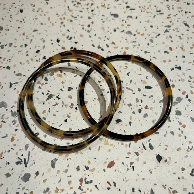 Bracelet en corne - fin - léopard