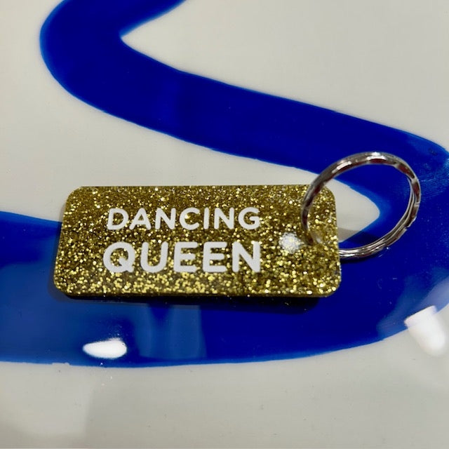 Porte clés à paillettes - Dancing queen - Or