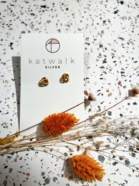 Boucles d'oreilles - or - noeud infini