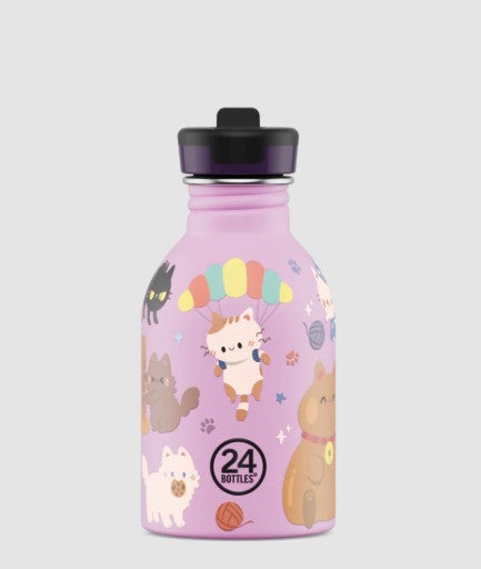 Urban kids bottle 250 ml Meow Friends AVEC PAILLE