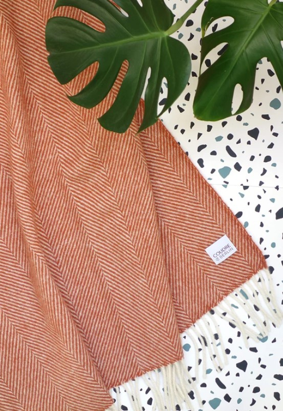Wool blanket - Herringbone - Terracotta