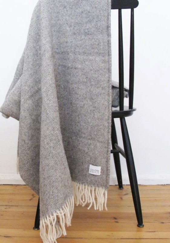 Wool blanket - Pick stitch - granite