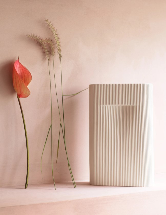 Vase Ridge - Off white - 35cm